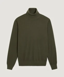 Pull Edmond 100% laine col rond vert kaki-Rodier New