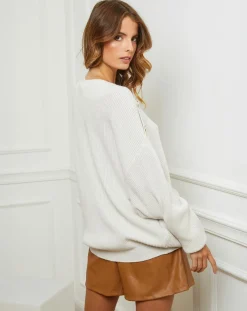 Pull Ella ecru-Fleur de cachemire Outlet