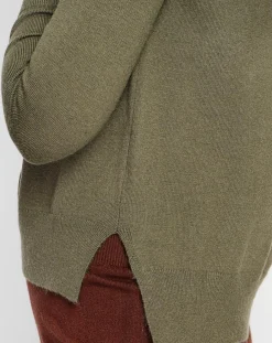 Pull Emilie kaki-Cachemire & Jo Sale