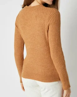 Femme An'ge Pulls^Pull Emma en Maille mélangée camel