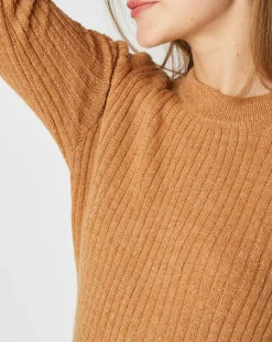 Femme An'ge Pulls^Pull Emma en Maille mélangée camel