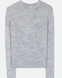 Femme An'ge Pulls^Pull Emma en Maille mélangée gris perle