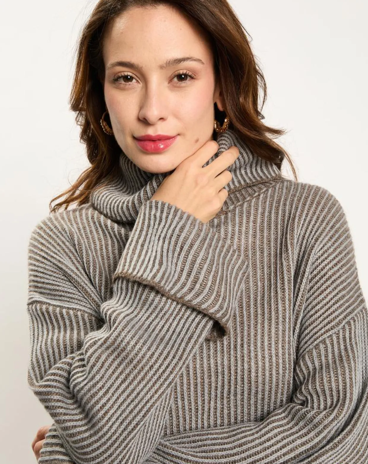 Pull en Alpaga & Laine mélangés Naos ciel-Lauren Vidal Clearance
