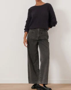 Pull en Angora mélangé Kiwi charbon-Garance Paris New