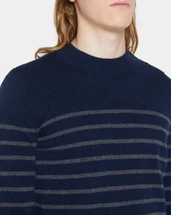 Homme Galeries Lafayette Pulls^Pull en Cachemire & Laine Memarino rayé col rond bleu marine