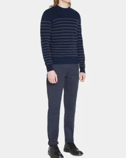 Homme Galeries Lafayette Pulls^Pull en Cachemire & Laine Memarino rayé col rond bleu marine