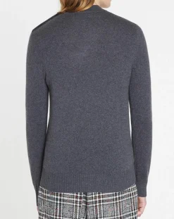 Pull en Cachemire & Laine Mesailor col rond gris foncé-Galeries Lafayette Clearance