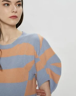 Pull en Cachemire & Laine Jumper rayé bleu/orange-Stella McCartney Outlet