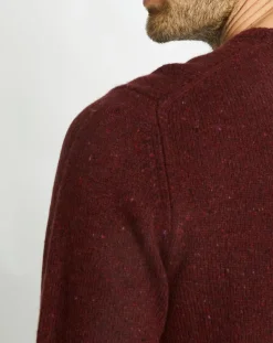 Homme Galeries Lafayette Pulls^Pull en Cachemire & Laine Meps col rond bordeaux chiné
