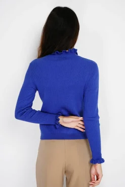 Pull en Cachemire & Soie mélangés col montant royal-C&Jo Outlet