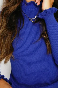 Pull en Cachemire & Soie mélangés col montant royal-C&Jo Outlet