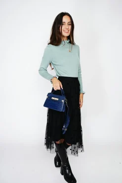 Femme C&Jo Pulls^Pull en Cachemire & Soie mélangés col montant jade