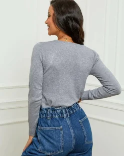 Pull en Cachemire mélangé Audrey gris-Soft Cashmere Best