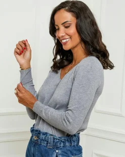 Pull en Cachemire mélangé Audrey gris-Soft Cashmere Best
