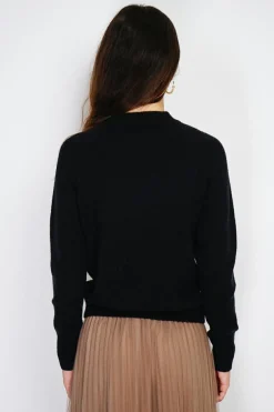 Pull en Cachemire mélangé boutons fantaisie noir-C&Jo Best