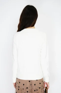 Pull en Cachemire mélangé boutons fantaisie naturel-C&Jo Sale