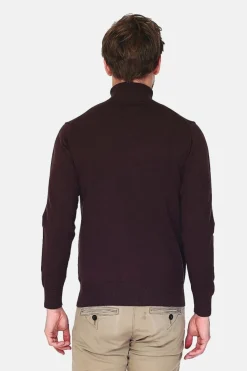 Homme C&Jo Pulls^Pull en Cachemire mélangé col roulé café