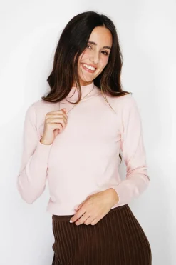 Femme Assuili Pulls^Pull en Cachemire mélangé col montant rose
