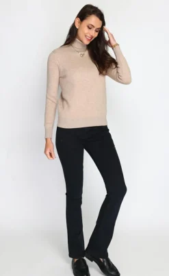 Femme C&Jo Pulls^Pull en Cachemire mélangé col roulé fourré thermique camel