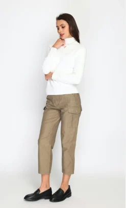 Pull en Cachemire mélangé col roulé fourré thermique naturel-C&Jo Clearance