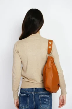 Femme Assuili Pulls^Pull en Cachemire mélangé col montant camel