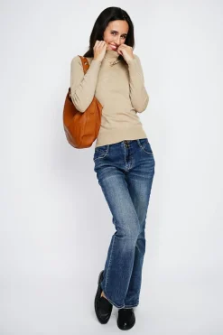 Femme Assuili Pulls^Pull en Cachemire mélangé col montant camel