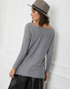 Pull en Cachemire mélangé Jennie gris-La Petite Parisienne Outlet