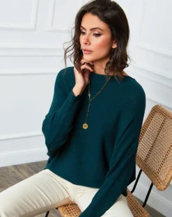 Pull en Cachemire mélangé Lena vert-Fleur de cachemire Online