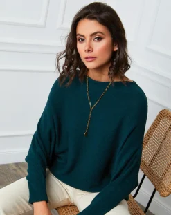 Pull en Cachemire mélangé Lena vert-Fleur de cachemire Online