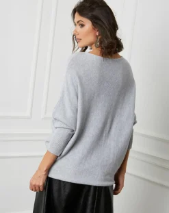 Pull en Cachemire mélangé Lena gris clair-Fleur de cachemire New