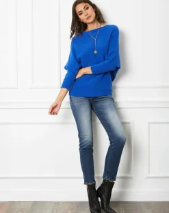 Pull en Cachemire mélangé Lena bleu roi-Fleur de cachemire Outlet