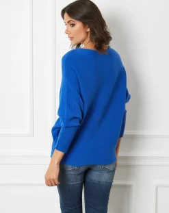 Pull en Cachemire mélangé Lena bleu roi-Fleur de cachemire Outlet