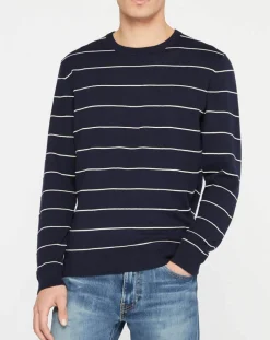 Homme Hackett London Pulls^Pull en Cachemire mélangé Marinière Classic bleu marine