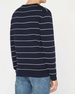 Homme Hackett London Pulls^Pull en Cachemire mélangé Marinière Classic bleu marine