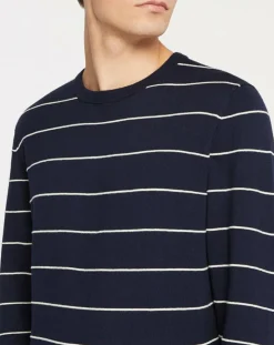 Homme Hackett London Pulls^Pull en Cachemire mélangé Marinière Classic bleu marine