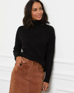 Pull en Cachemire mélangé Margaux noir-Soft Cashmere Online
