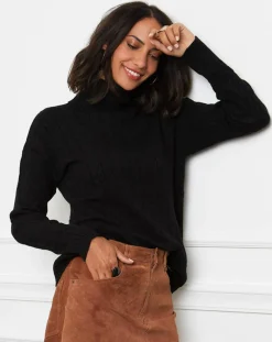 Pull en Cachemire mélangé Margaux noir-Soft Cashmere Online