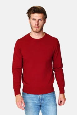 Pull en Cachemire mélangé ras de cou rouge-C&Jo