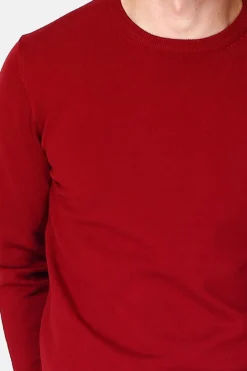 Pull en Cachemire mélangé ras de cou rouge-C&Jo