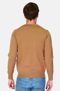 Pull en Cachemire mélangé ras de cou camel-C&Jo