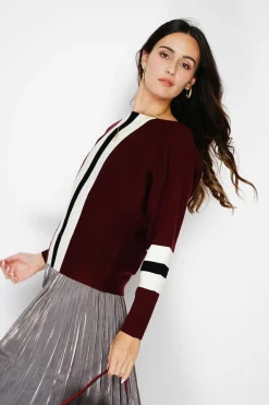 Femme Assuili Pulls^Pull en Cachemire mélangé ras du cou bordeaux