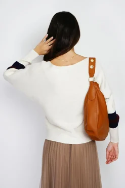 Pull en Cachemire mélangé ras du cou naturel-Assuili Clearance