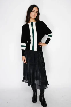 Pull en Cachemire mélangé ras du cou noir-Assuili Clearance