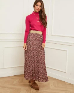 Pull en Cachemire mélangé Senda fuchsia-Soft Cashmere