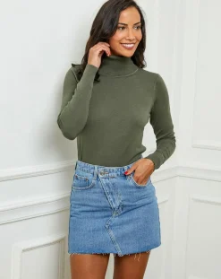 Pull en Cachemire mélangé Tally kaki-Soft Cashmere Online