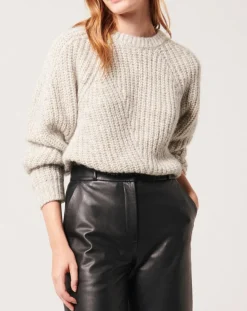 Pull en Coton & Alpaga Nae gris clair-Zapa Outlet