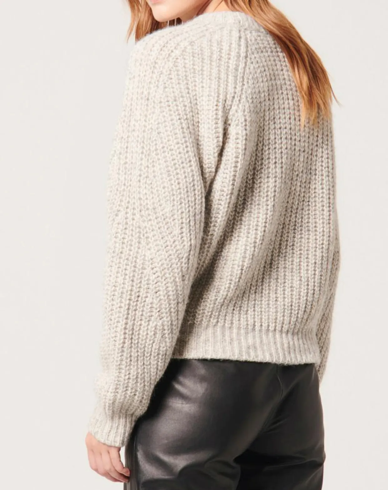 Pull en Coton & Alpaga Nae gris clair-Zapa Outlet