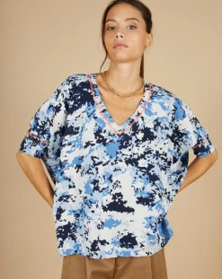 Pull en Coton & Cachemire Maya à motif nuit-Cashmere Tribu Clearance