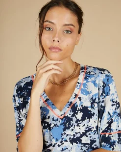 Pull en Coton & Cachemire Maya à motif nuit-Cashmere Tribu Clearance