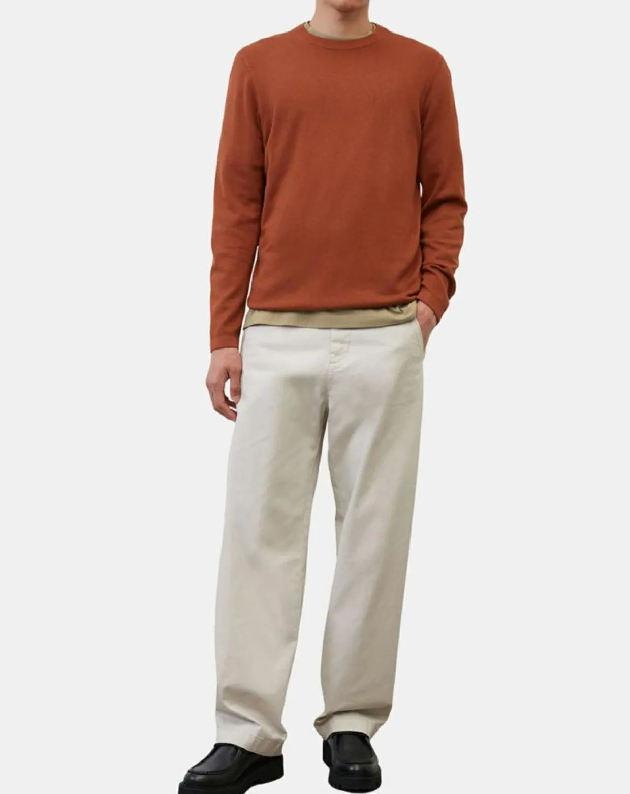 Pull en Coton & Cachemire brique-Marc O'Polo Clearance